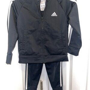 Adidas Black with White Track Suit Set
